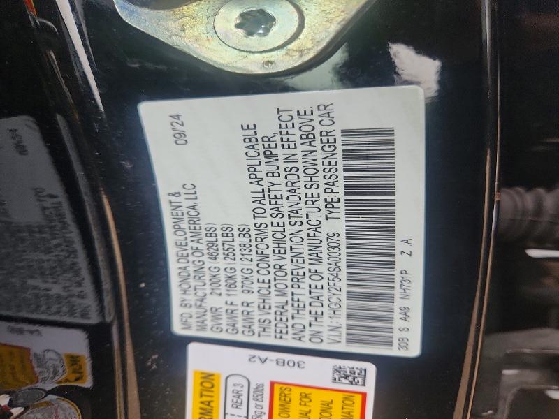 52481946 :رقم المزاد ، 1HGCY2F54SA003079 vin ، 2025 Honda Accord مزاد بيع