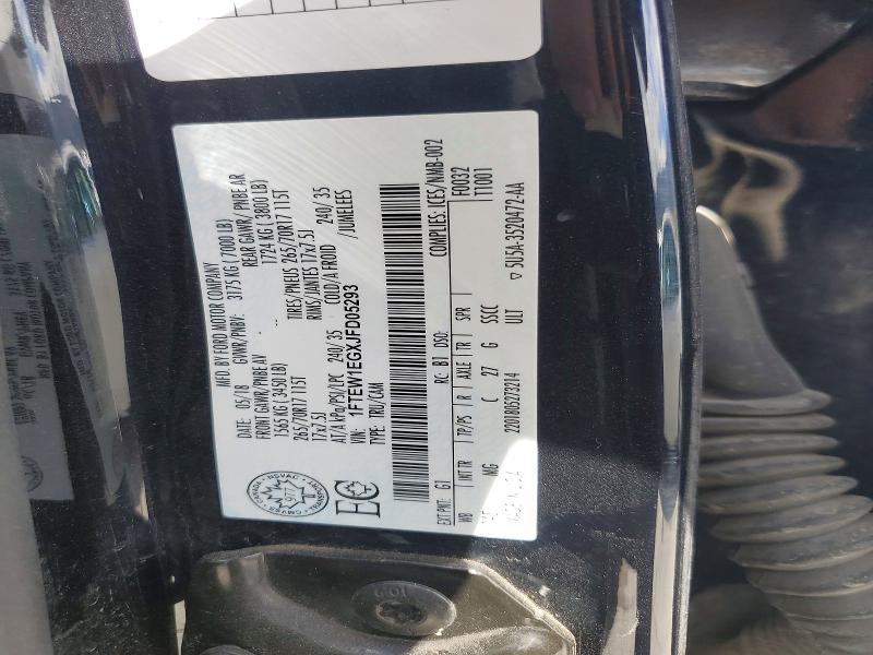 2018 Ford F150 მანქანა იყიდება აუქციონზე, vin: 1FTEW1EGXJFD05293, აუქციონის ნომერი: 54580856