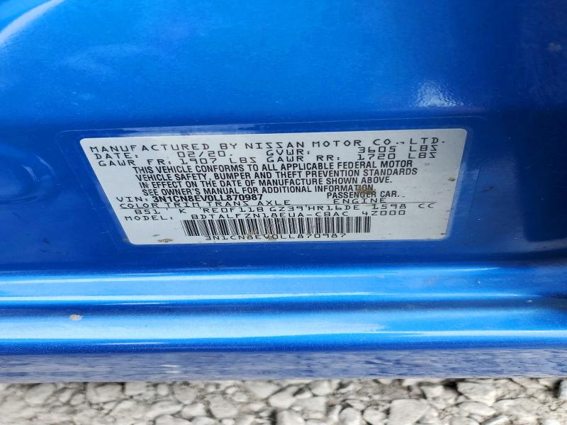 Продажа на аукционе авто 2020 Nissan Versa, vin: 3N1CN8EV0LL870987, номер лота: 52896086