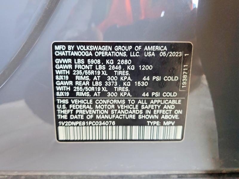2023 Volkswagen Id.4 მანქანა იყიდება აუქციონზე, vin: 1V2DNPE81PC034076, აუქციონის ნომერი: 53283836