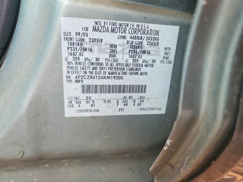 Aukcja sprzedaży 2004 Mazda Tribute, vin: 4F2CZ94124KM19200, numer aukcji: 54207686