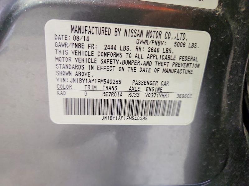 Aukcja sprzedaży 2015 Infiniti Q70, vin: JN1BY1AP1FM540285, numer aukcji: 52060816
