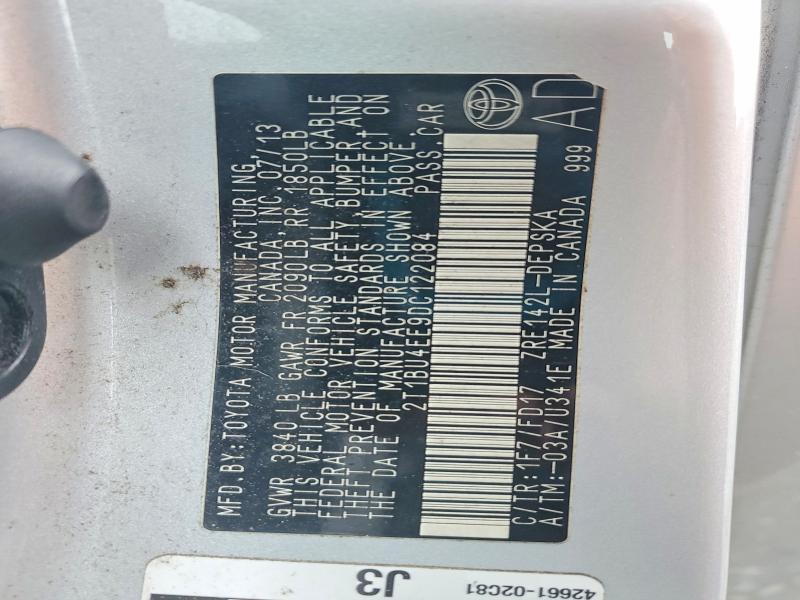 Aukcja sprzedaży 2013 Toyota Corolla, vin: 2T1BU4EE9DC122084, numer aukcji: 55399136