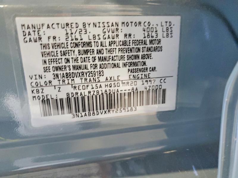 Aukcja sprzedaży 2024 Nissan Sentra, vin: 3N1AB8DVXRY259183, numer aukcji: 53977796