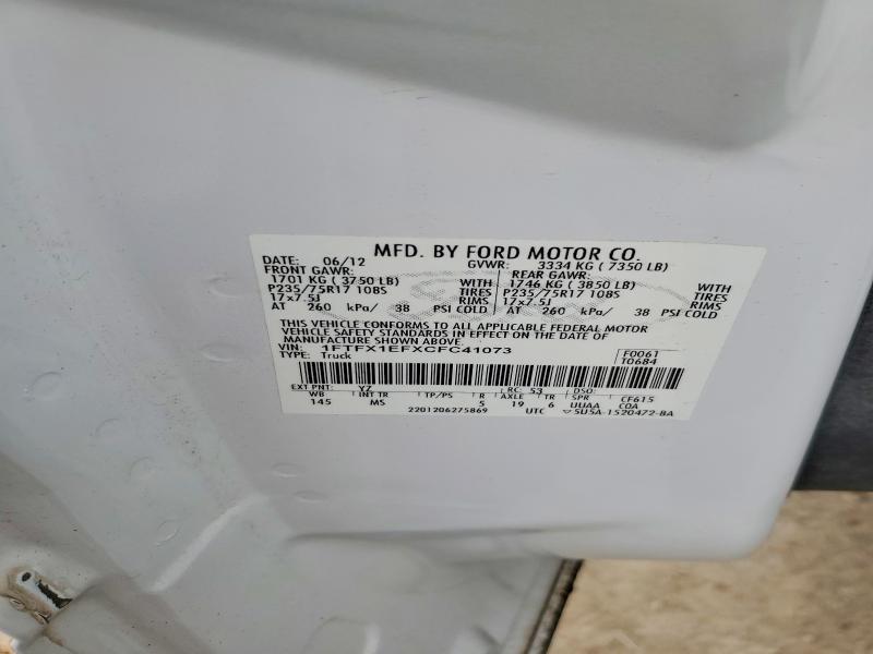Продаж на аукціоні авто 2012 Ford F150, vin: 1FTFX1EFXCFC41073, номер лоту: 54513606