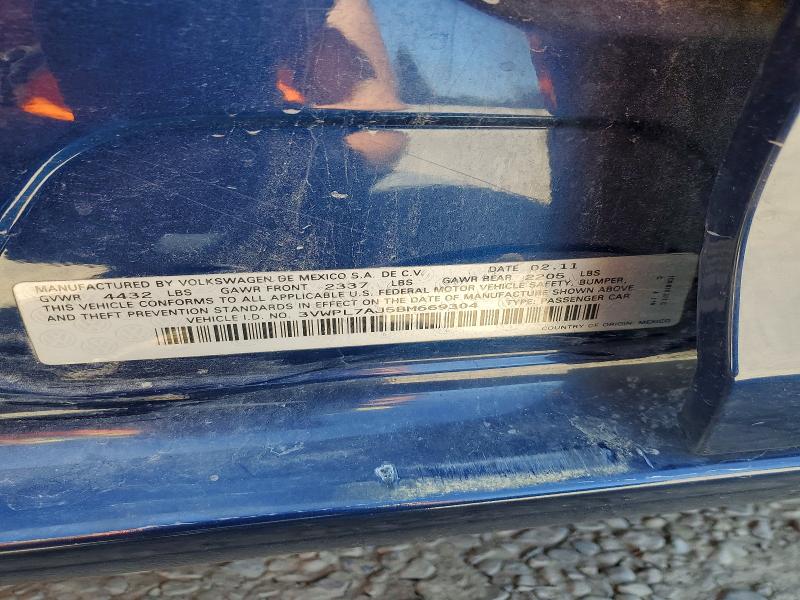 2011 Volkswagen Jetta მანქანა იყიდება აუქციონზე, vin: 3VWPL7AJ5BM669304, აუქციონის ნომერი: 53062776