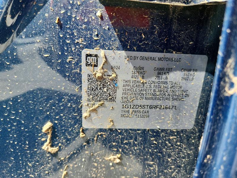 52493886 :رقم المزاد ، 1G1ZD5ST6RF216471 vin ، 2024 Chevrolet Malibu مزاد بيع