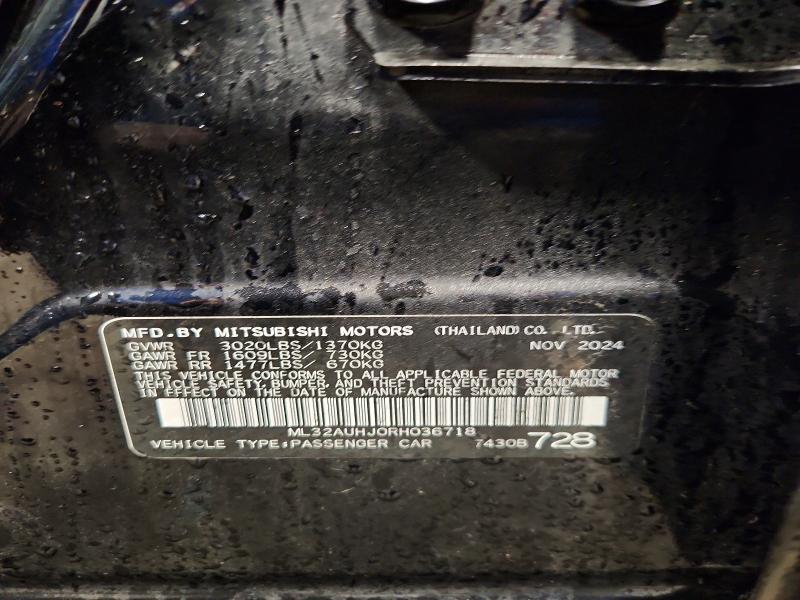 Aukcja sprzedaży 2024 Mitsubishi Mirage, vin: ML32AUHJ0RH036718, numer aukcji: 52942786