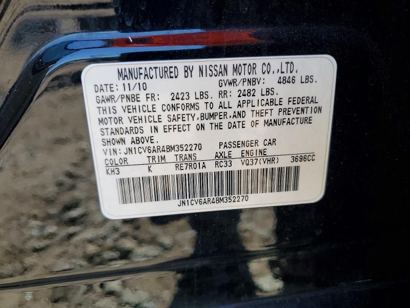 Aukcja sprzedaży 2011 Infiniti G37 Sedan, vin: JN1CV6AR4BM352270, numer aukcji: 55342996