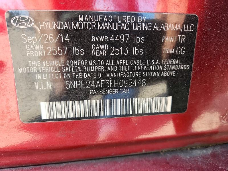 Продажа на аукционе авто 2015 Hyundai Sonata, vin: 5NPE24AF3FH095448, номер лота: 53262876