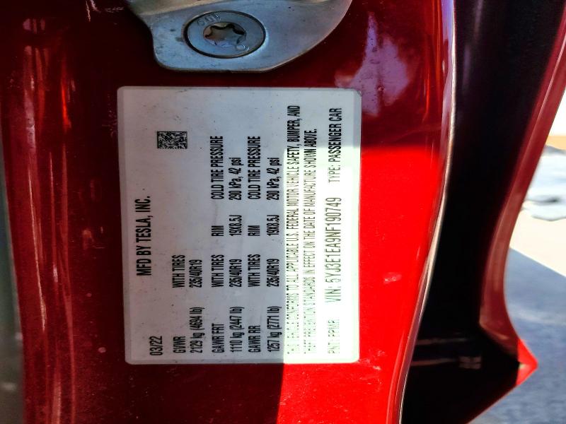 Aukcja sprzedaży 2022 Tesla Model 3, vin: 5YJ3E1EA9NF190749, numer aukcji: 53344686