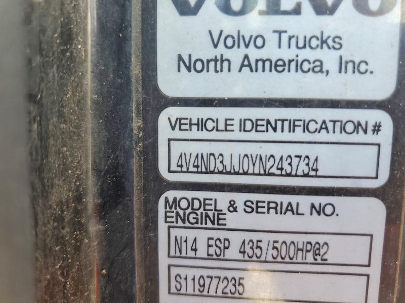Aukcja sprzedaży 2000 Volvo Vnl, vin: 4V4ND3JJ0YN243734, numer aukcji: 55330276