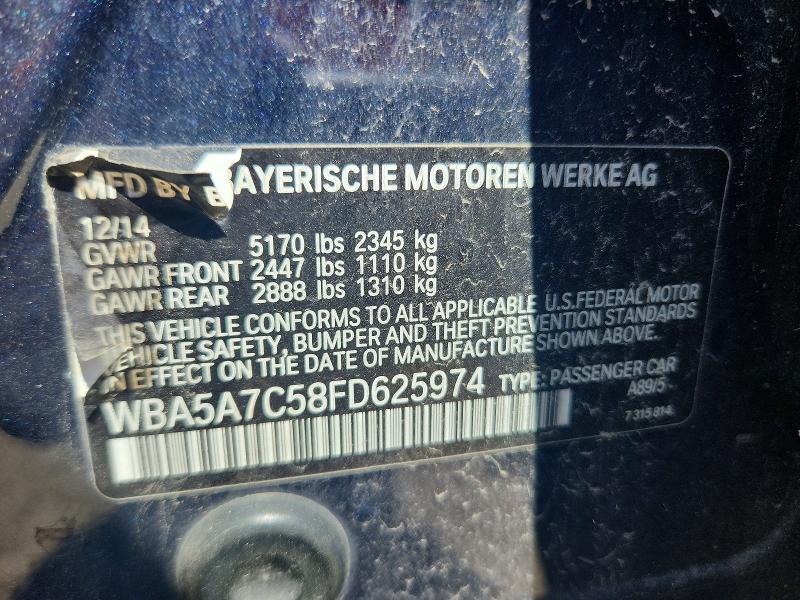 2015 Bmw 528 მანქანა იყიდება აუქციონზე, vin: WBA5A7C58FD625974, აუქციონის ნომერი: 53879426