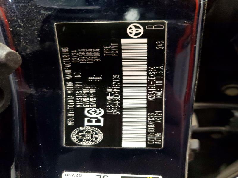 Aukcja sprzedaży 2024 Toyota Corolla, vin: 5YFB4MBEXRP187439, numer aukcji: 52496176