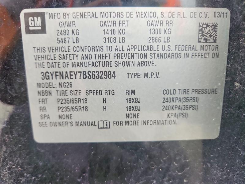 Aukcja sprzedaży 2011 Cadillac Srx, vin: 3GYFNAEY7BS632984, numer aukcji: 54319456