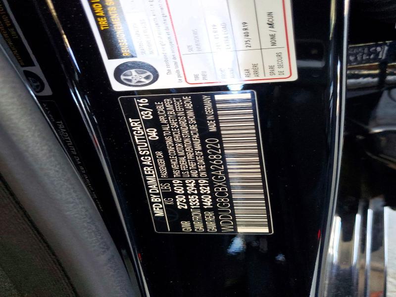 53694166 :رقم المزاد ، WDDUG8CBXGA268220 vin ، 2016 Mercedes-benz S مزاد بيع