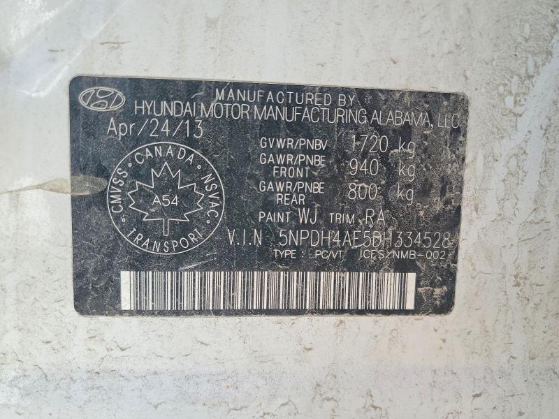 Продажа на аукционе авто 2013 Hyundai Elantra, vin: 5NPDH4AE5DH334528, номер лота: 54671636