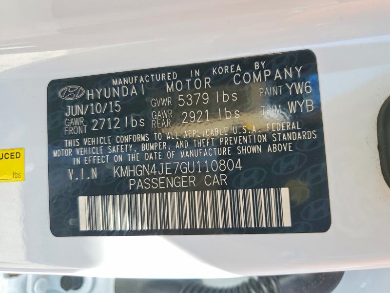 2016 Hyundai Genesis მანქანა იყიდება აუქციონზე, vin: KMHGN4JE7GU110804, აუქციონის ნომერი: 53400406