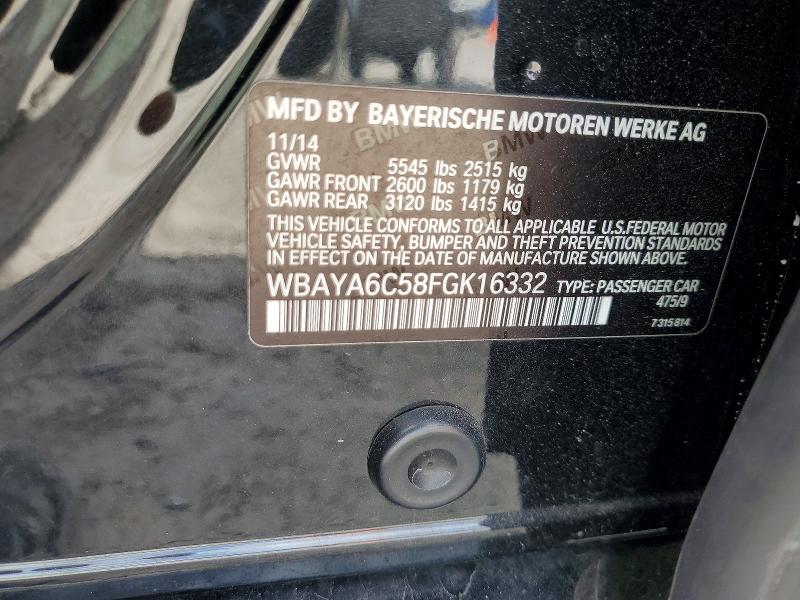 54464266 :رقم المزاد ، WBAYA6C58FGK16332 vin ، 2015 Bmw 740 مزاد بيع