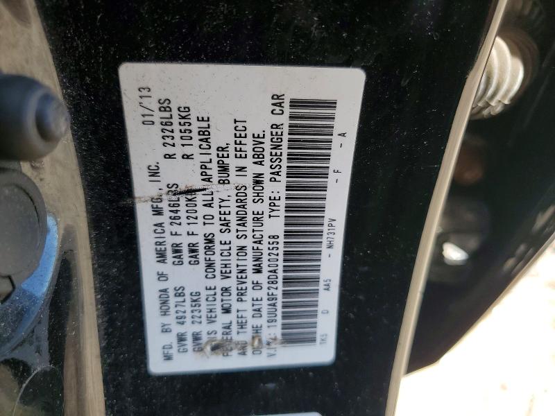 52120076 :رقم المزاد ، 19UUA9F28DA002558 vin ، 2013 Acura Tl مزاد بيع