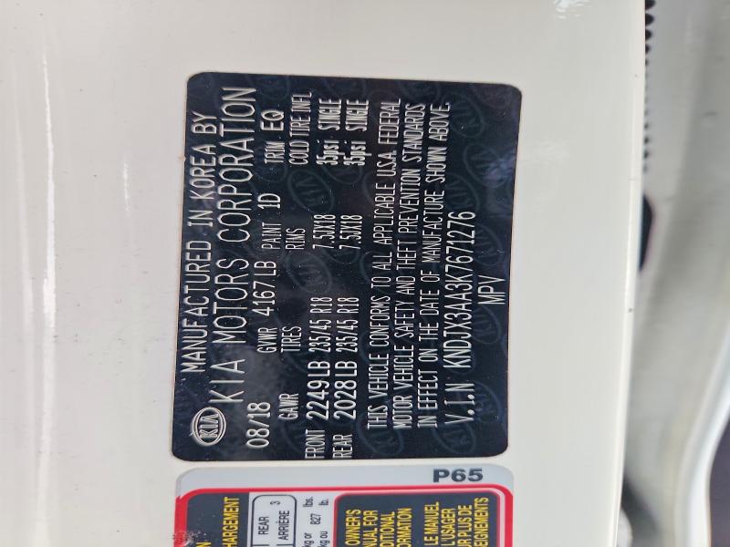 2019 Kia Soul მანქანა იყიდება აუქციონზე, vin: KNDJX3AA3K7671276, აუქციონის ნომერი: 54651876