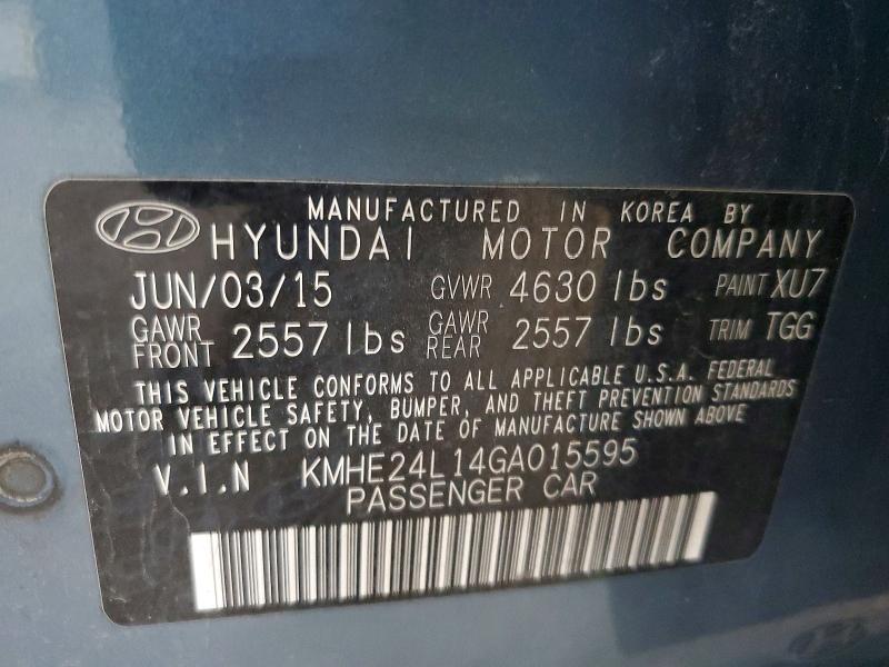 Продажа на аукционе авто 2016 Hyundai Sonata Hybrid, vin: KMHE24L14GA015595, номер лота: 53771386