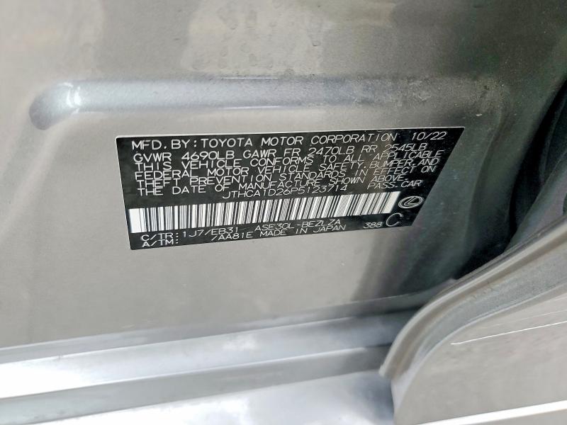 Aukcja sprzedaży 2023 Lexus Is, vin: JTHCA1D26P5123714, numer aukcji: 53047586
