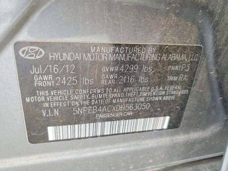Продажа на аукционе авто 2013 Hyundai Sonata, vin: 5NPEB4ACXDH563050, номер лота: 53773496