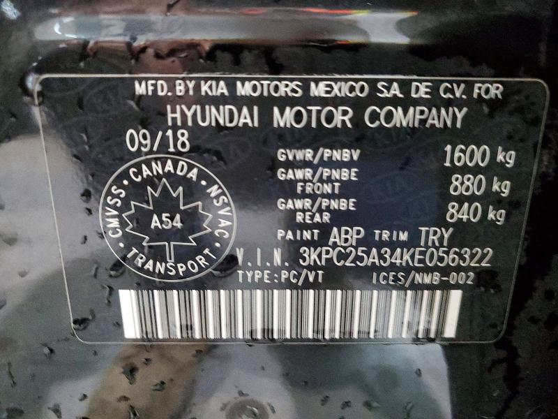 Aukcja sprzedaży 2019 Hyundai Accent, vin: 3KPC25A34KE056322, numer aukcji: 55247516