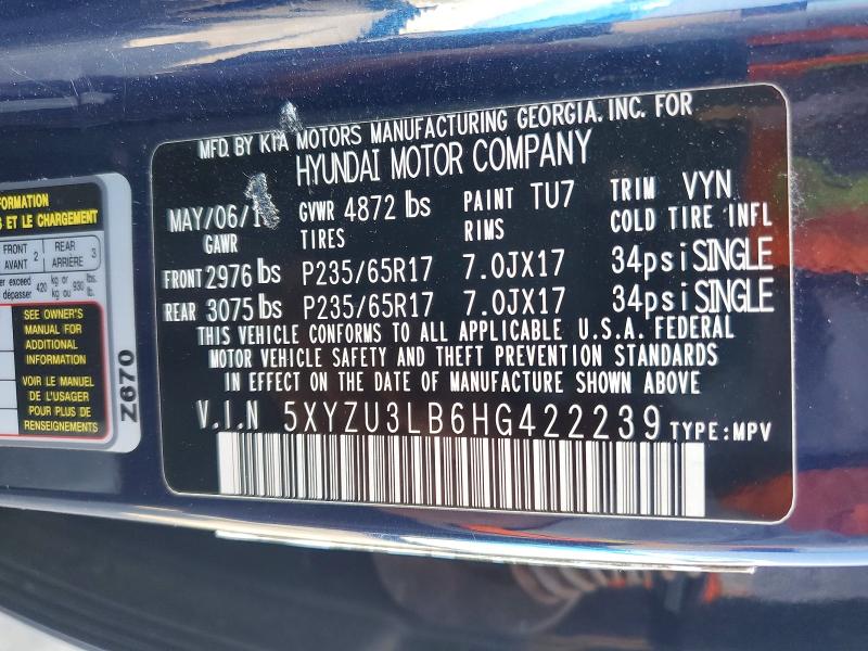 Продажа на аукционе авто 2017 Hyundai Santa Fe Sport, vin: 5XYZU3LB6HG422239, номер лота: 54887976