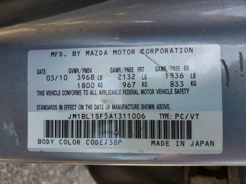 54477366 :رقم المزاد ، JM1BL1SF5A1311006 vin ، 2010 Mazda 3 مزاد بيع