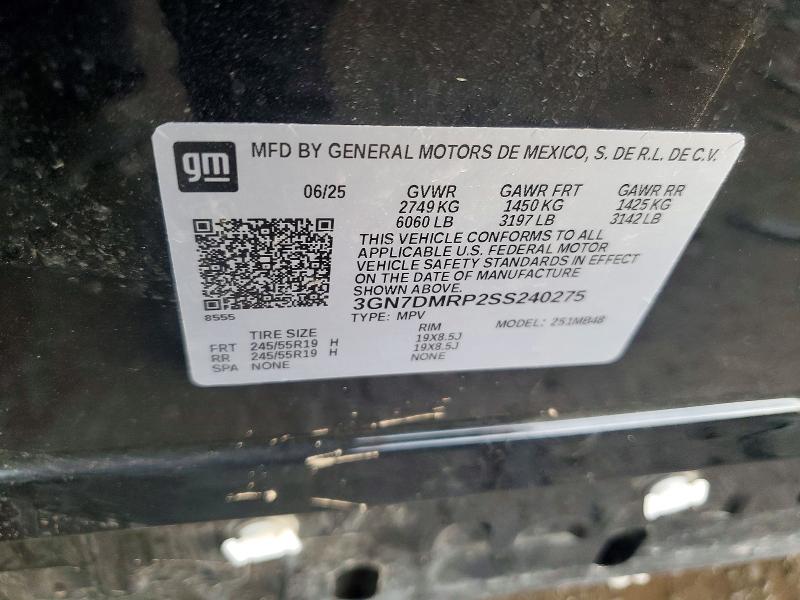 51862576 :رقم المزاد ، 3GN7DMRP2SS240275 vin ، 2025 Chevrolet Equinox مزاد بيع
