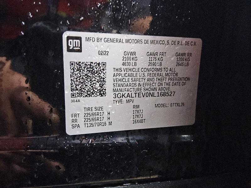 53851376 :رقم المزاد ، 3GKALTEV0NL168527 vin ، 2022 Gmc Terrain مزاد بيع