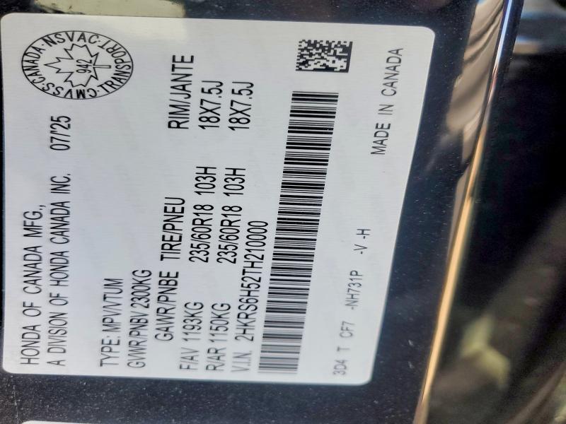Продажа на аукционе авто 2026 Honda Cr-v, vin: 2HKRS6H52TH210000, номер лота: 51308506