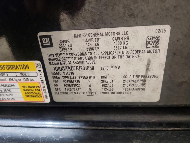 Aukcja sprzedaży 2015 Gmc Acadia, vin: 1GKKVTKD7FJ281880, numer aukcji: 52747416