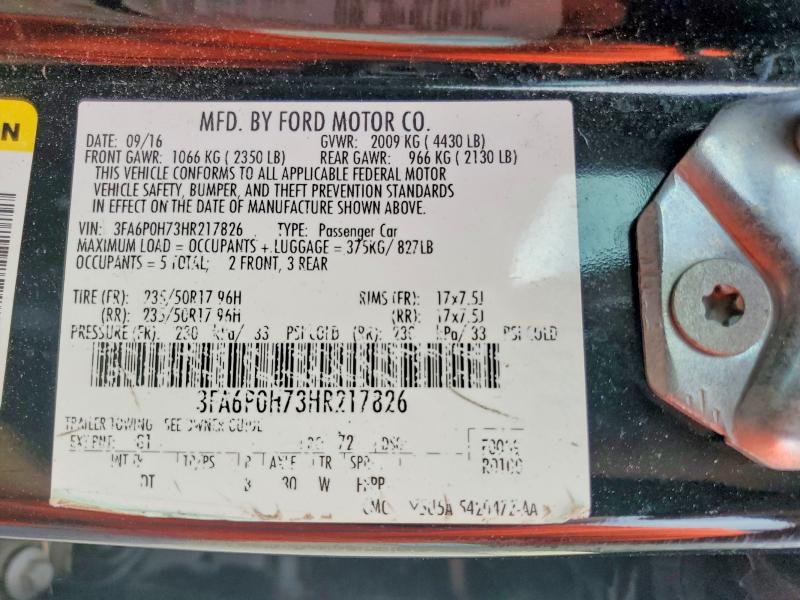 2017 Ford Fusion მანქანა იყიდება აუქციონზე, vin: 3FA6P0H73HR217826, აუქციონის ნომერი: 53700426