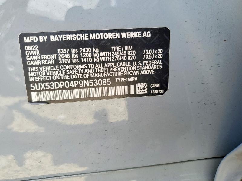 Продажа на аукционе авто 2023 Bmw X3, vin: 5UX53DP04P9N53085, номер лота: 52102516