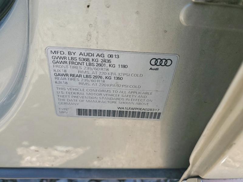 Aukcja sprzedaży 2014 Audi Q5, vin: WA1LFAFP0EA028317, numer aukcji: 54458166