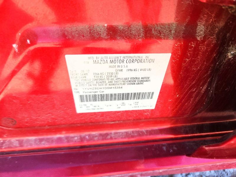 53766026 :رقم المزاد ، 1YVHZ8DH1D5M15354 vin ، 2013 Mazda 6 مزاد بيع
