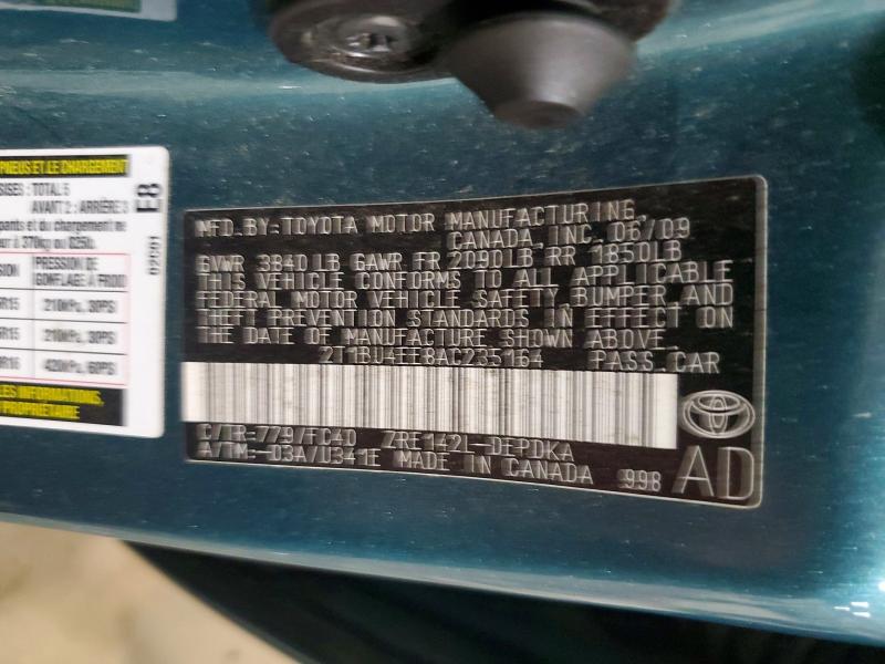 Aukcja sprzedaży 2010 Toyota Corolla, vin: 2T1BU4EE8AC235164, numer aukcji: 54485296