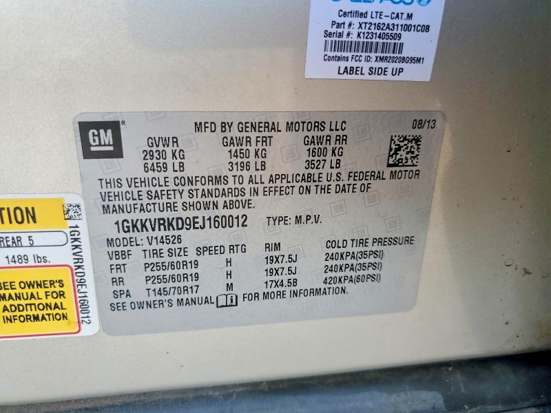 2014 Gmc Acadia მანქანა იყიდება აუქციონზე, vin: 1GKKVRKD9EJ160012, აუქციონის ნომერი: 52703936