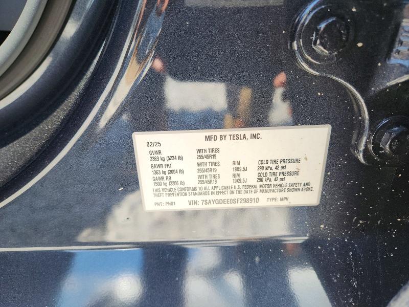 53758786 :رقم المزاد ، 7SAYGDEE0SF298910 vin ، 2025 Tesla Model Y مزاد بيع