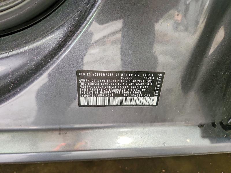 Продажа на аукционе авто 2021 Volkswagen Jetta, vin: 3VWG57BU1MM026244, номер лота: 54680676