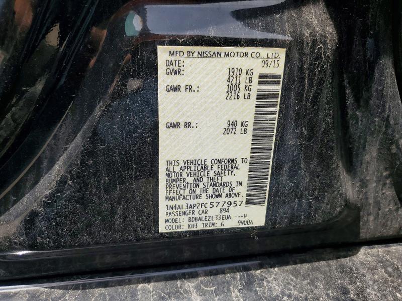 Продажа на аукционе авто 2015 Nissan Altima, vin: 1N4AL3AP2FC577957, номер лота: 54958356