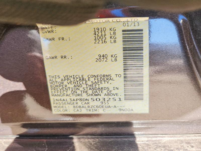 Продаж на аукціоні авто 2013 Nissan Altima, vin: 1N4AL3AP8DN503251, номер лоту: 53108686