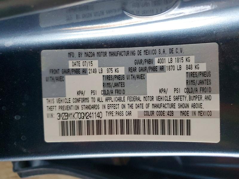 Aukcja sprzedaży 2016 Mazda 3, vin: 3MZBM1K70GM241140, numer aukcji: 52249576