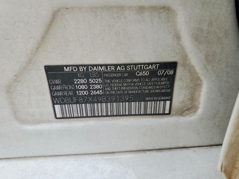 Aukcja sprzedaży 2009 Mercedes-benz E, vin: WDBUF87X49B391395, numer aukcji: 54822676