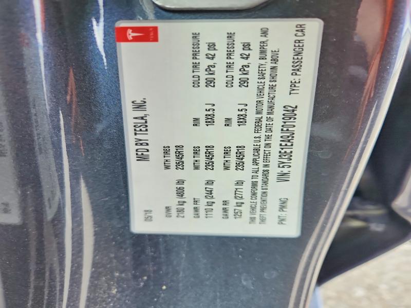 54650606 :رقم المزاد ، 5YJ3E1EA9JF019042 vin ، 2018 Tesla Model 3 مزاد بيع