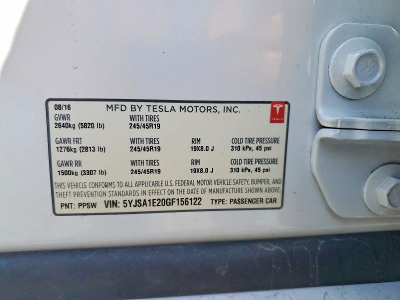 Aukcja sprzedaży 2016 Tesla Model S, vin: 5YJSA1E20GF156122, numer aukcji: 52733786