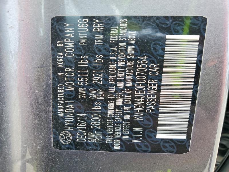 Продажа на аукционе авто 2015 Hyundai Genesis, vin: KMHGN4JE0FU070564, номер лота: 52760836